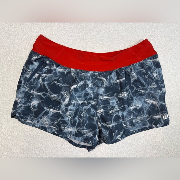 Pelagic Women's Bali Active Americamo Board Shorts size xlarge blue/red fishing - Picture 2 of 5